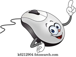 caricatura, rato computador