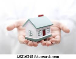 House in hands. Shallow DOF House in hands. Shallow DOF