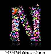 letter of flowers and a butterfly letter of flowers and a butterfly