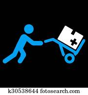 medisinsk, shopping, ikon