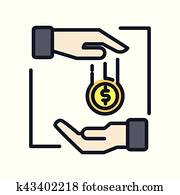 money charity icon color