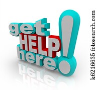 obtenir aide, ici, -, support client, service, solutions