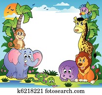 quadro, com, tropicais, animais 2