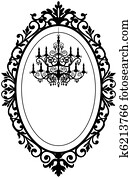 vindima, quadro, com, lustre