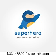 Abstract vector superman logo icon concept. Logotype template for branding and corporate design