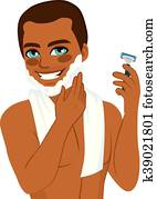 African American Man Shaving African American Man Shaving
