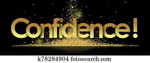 confidence in golden stars and black background confidence in golden stars and black background