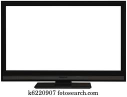 Flat wide TV screen cutout