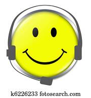 Funny Face with headphone Funny Face with headphone