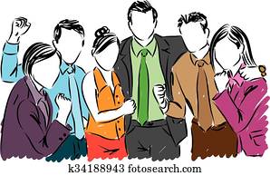 happy business people illustration