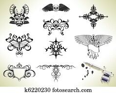Tattoo flash design elements Tattoo flash design elements