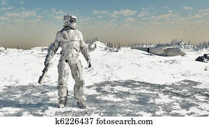 פסק, של ים, -, קרח, לוחם