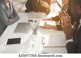 affärsverksamhet partner, diskutera, arbete, utfärdar