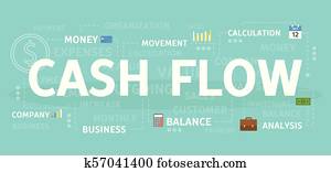 Cash flow concept.