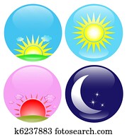 Day and night icons set Day and night icons set