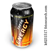 Energy drink in metal can Energy drink in metal can