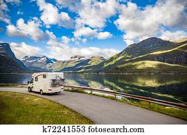 Family vacation travel RV, holiday trip in motorhome Family vacation travel RV, holiday trip in motorhome