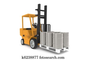 Forklift with Pallet, Front view. Part of a Warehouse series. Forklift with Pallet, Front view. Part of a Warehouse series.