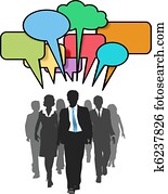 geschaefts, soziales, leute, spaziergang, talk, farbe, blasen