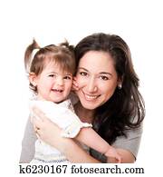 Happy mother baby daughter family