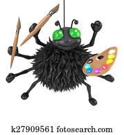 3d Halloween spider is an artist 3d Halloween spider is an artist