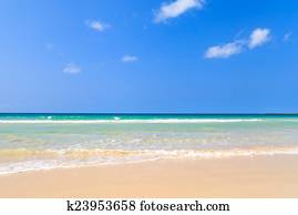 Beautiful view on beach and ocean, Boavista, Cape-Verde