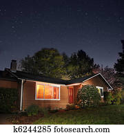 Family Home At Night Family Home At Night