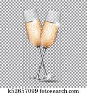 Glass of Champagne on Transparent Background Vector Illustration Glass of Champagne on Transparent Background Vector Illustration