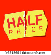 Half price sticker