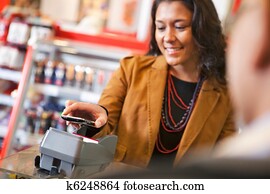 pagar, com, telefone pilha