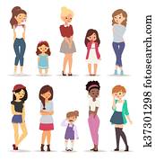 Sad women vector illustration.