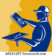 tradesman worker plasterer at work tradesman worker plasterer at work