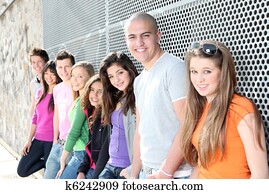 בלתי-דומה, קבץ, של, סטודנטים, או, נערים