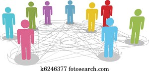 连接, 人们商业, 社会, 网络, 线, 联系