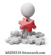 3d small people - found puzzle 3d small people - found puzzle