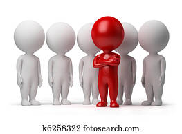 3d small people - leader of a team