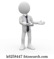 Businessman pointing with hands