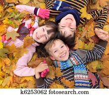 Children playing in Autumn