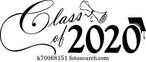 Class of 2020 Script with Diploma and Cap B&W Class of 2020 Script with Diploma and Cap B&W