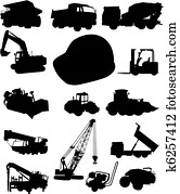 construção, e, caminhões