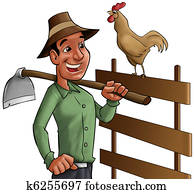 farmer and cock farmer and cock