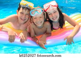 Happy kids in the pool Happy kids in the pool