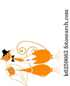 novio, y, novia, gato, boda, para, su, diseño