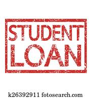 Stamp text STUDENT LOAN