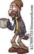Cartoon beggar Cartoon beggar