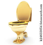 Golden toilet bowl as a status Golden toilet bowl as a status