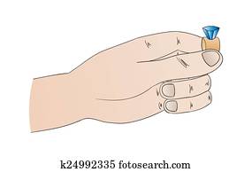 matrimonio, propuesta, con, anillo