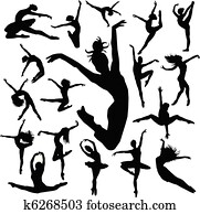 Set Dance girl ballet silhouettes v Set Dance girl ballet silhouettes v