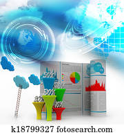 Business report with percentage gra