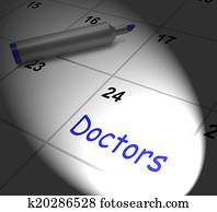 Doctors Calendar Displays Medical Consultation And Prescriptions Doctors Calendar Displays Medical Consultation And Prescriptions